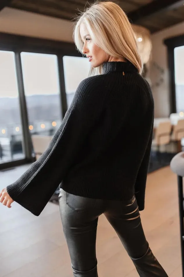 Bohme Tops Paige Mock Neck Sweater In Black Black 8211 Women Bohme Tops Paige Mock Neck Sweater In Black Black 8211 Women
