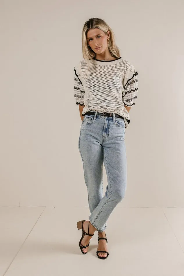 Bohme Tops Paislee Knit Sweater Top Cream 8211 Women Bohme Tops Paislee Knit Sweater Top Cream 8211 Women