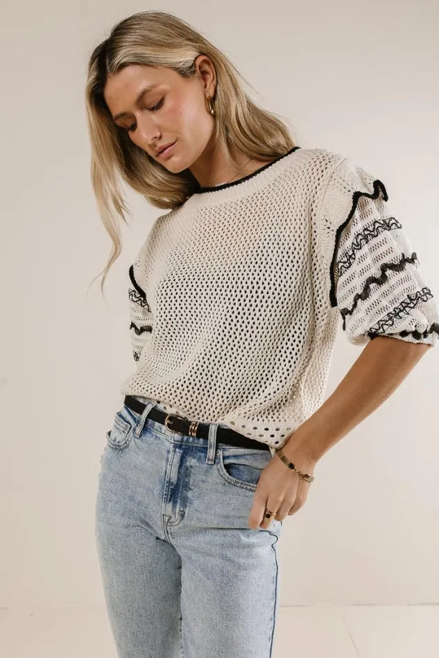 Bohme Tops Paislee Knit Sweater Top Cream 8211 Women Bohme Tops Paislee Knit Sweater Top Cream 8211 Women