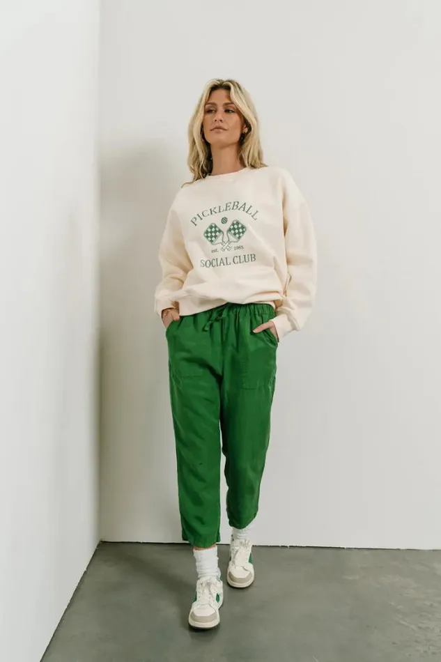 Bohme Tops Pickleball Embroidered Sweatshirt Cream 8211 Women Bohme Tops Pickleball Embroidered Sweatshirt Cream 8211 Women