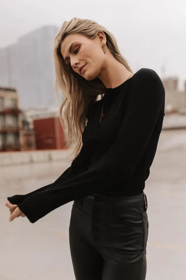 Bohme Tops Quincy Henley Top In Black Black 8211 Women Bohme Tops Quincy Henley Top In Black Black 8211 Women