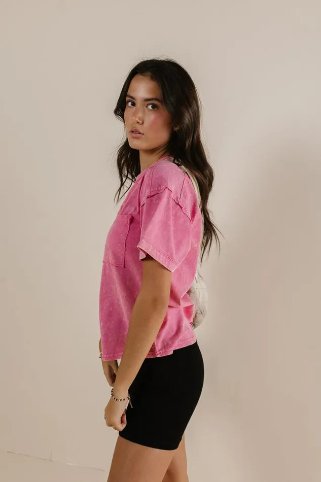 Bohme Tops Raina Washed TShirt In Pink Pink 8211 Women