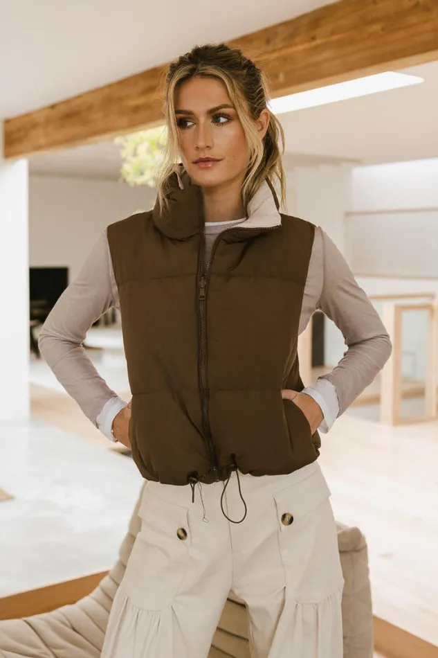 Bohme Tops Reversible Puffer Vest In Brown Brown 8211 Women Bohme Tops Reversible Puffer Vest In Brown Brown 8211 Women