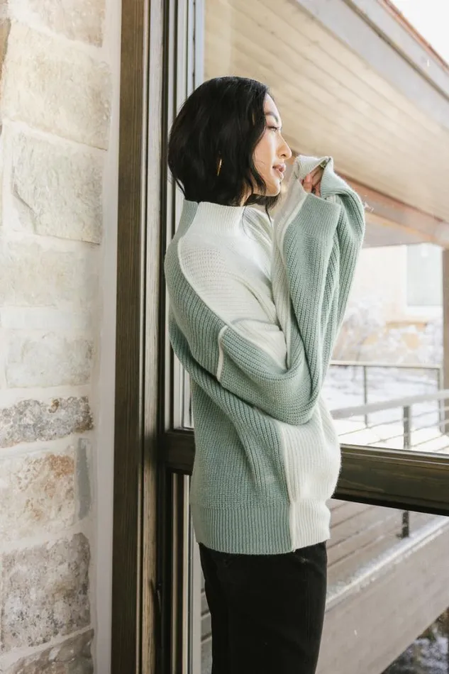 Bohme Tops Rio Colorblock Sweater In Teal 8211 FINAL SALE Teal 8211 Women