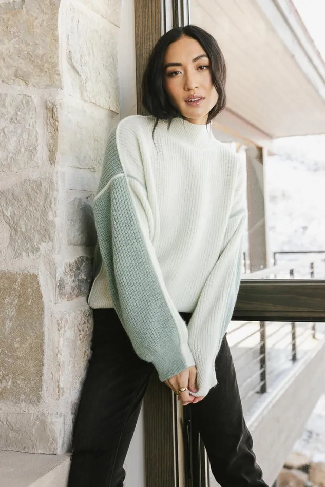Bohme Tops Rio Colorblock Sweater In Teal 8211 FINAL SALE Teal 8211 Women Bohme Tops Rio Colorblock Sweater In Teal 8211 FINAL SALE Teal 8211 Women