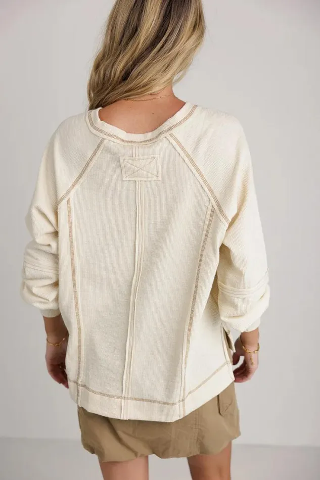 Bohme Tops Rosaleena VNeck Knit Top Cream 8211 Women Bohme Tops Rosaleena VNeck Knit Top Cream 8211 Women