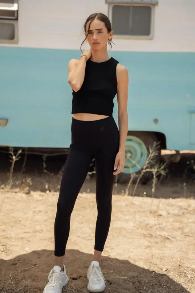 Bohme Tops Selena Ribbed Tank In Black Black 8211 Women Bohme Tops Selena Ribbed Tank In Black Black 8211 Women