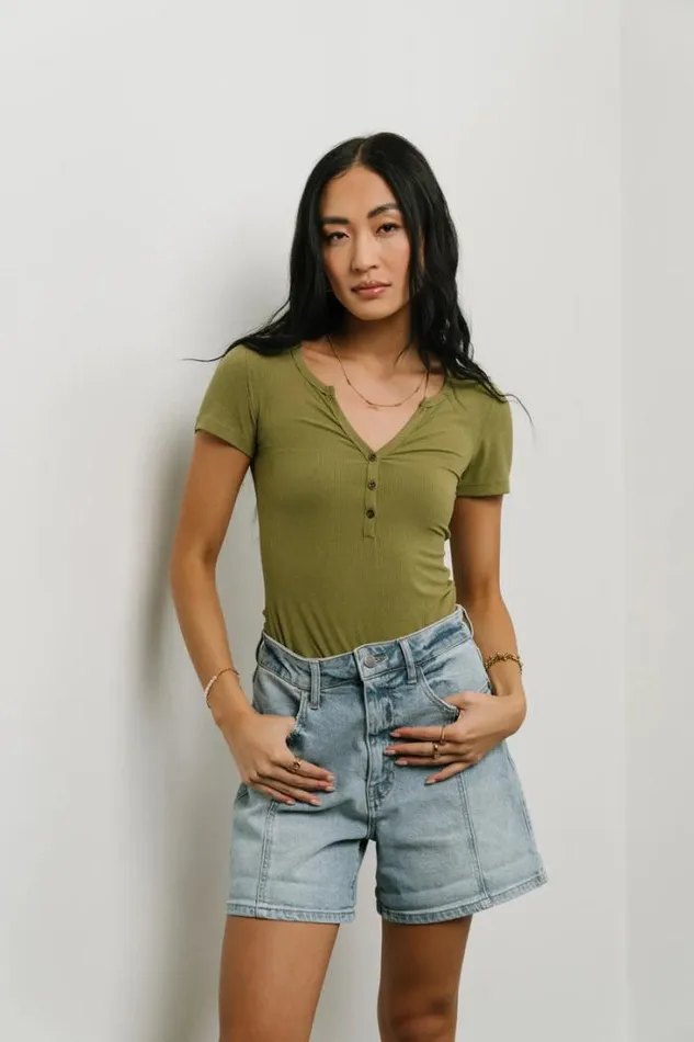 Bohme Tops Serena Henley Top In Moss Moss 8211 Women Bohme Tops Serena Henley Top In Moss Moss 8211 Women