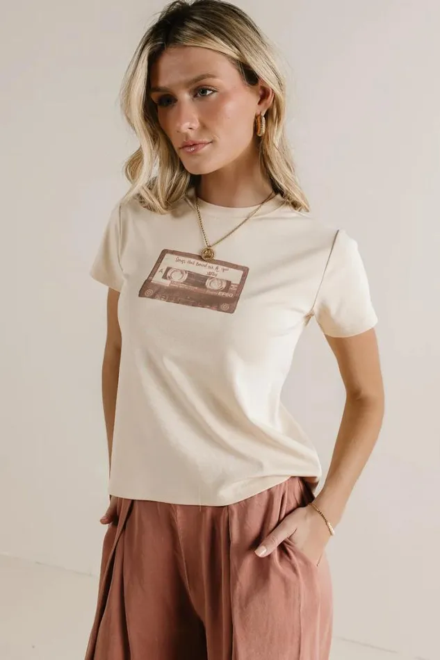 Bohme Tops Songs That Remind Me Of You TShirt Cream 8211 Women