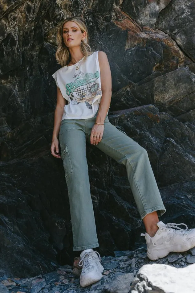 Bohme Tops Speedway Graphic Tee 8211 FINAL SALE Ivory 8211 Women Bohme Tops Speedway Graphic Tee 8211 FINAL SALE Ivory 8211 Women