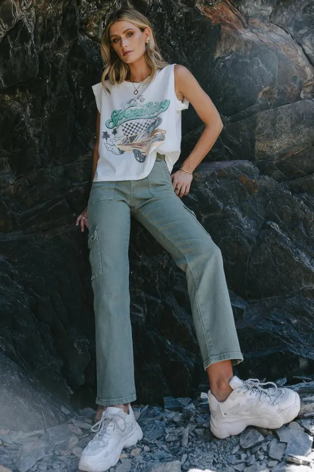 Bohme Tops Speedway Graphic Tee 8211 FINAL SALE Ivory 8211 Women Bohme Tops Speedway Graphic Tee 8211 FINAL SALE Ivory 8211 Women