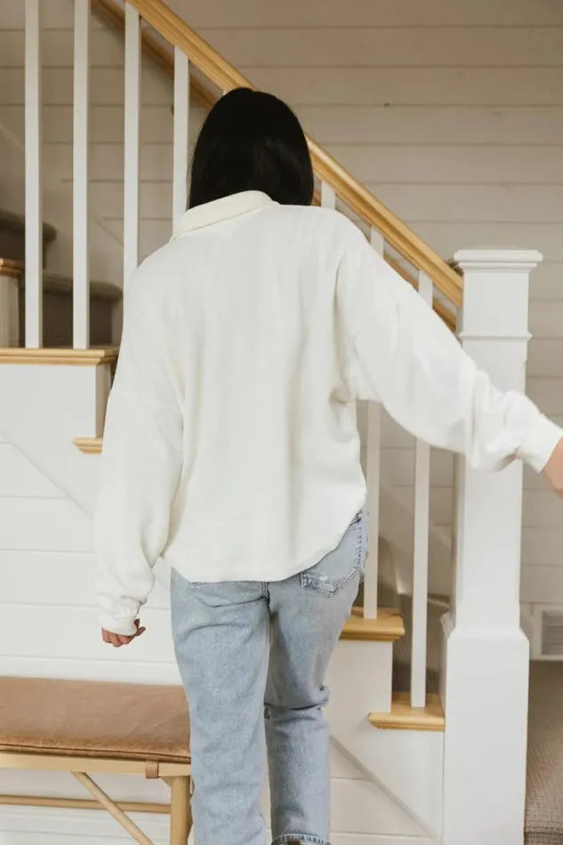 Bohme Tops Taylor Collared Henley Top 8211 FINAL SALE Cream 8211 Women Bohme Tops Taylor Collared Henley Top 8211 FINAL SALE Cream 8211 Women