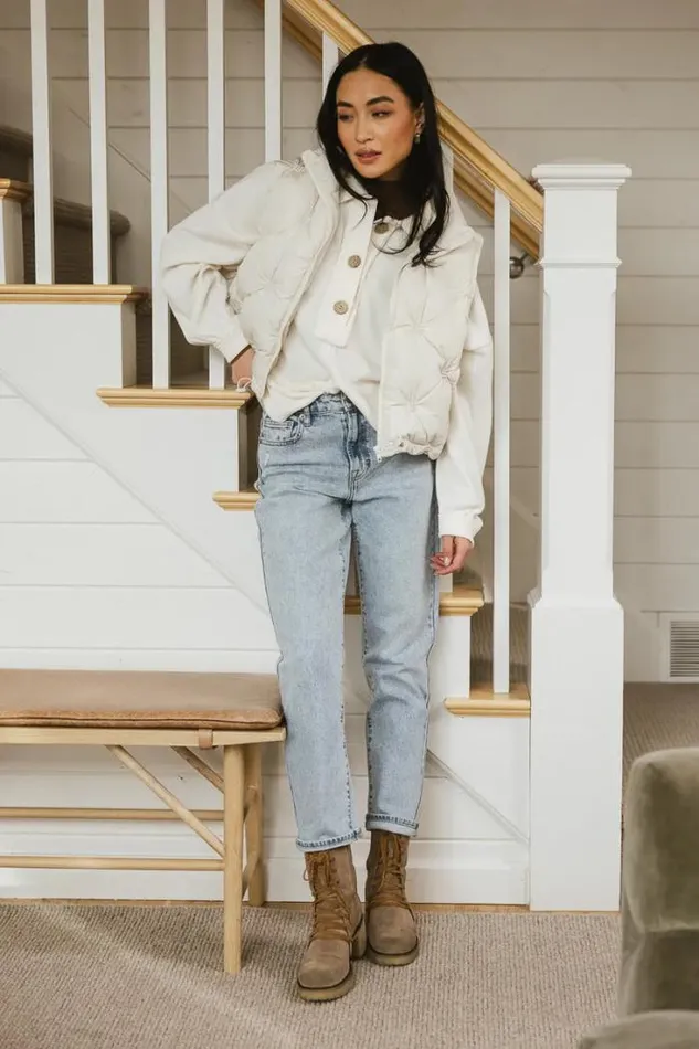Bohme Tops Taylor Collared Henley Top 8211 FINAL SALE Cream 8211 Women Bohme Tops Taylor Collared Henley Top 8211 FINAL SALE Cream 8211 Women