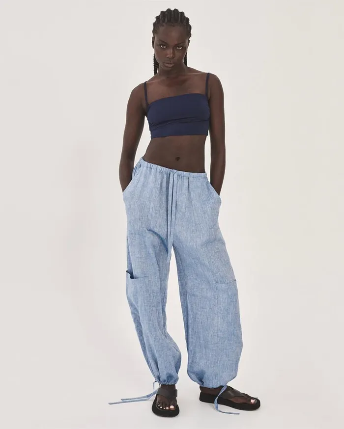 BONDI BORN Cover Ups Leiden Cargo Pant 8211 Denim 8211 Women