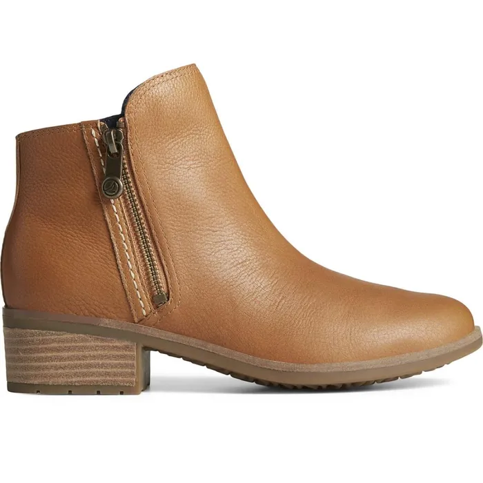 Boots Women Sperry Seaport Storm Water Resistant Leather Boot Tan