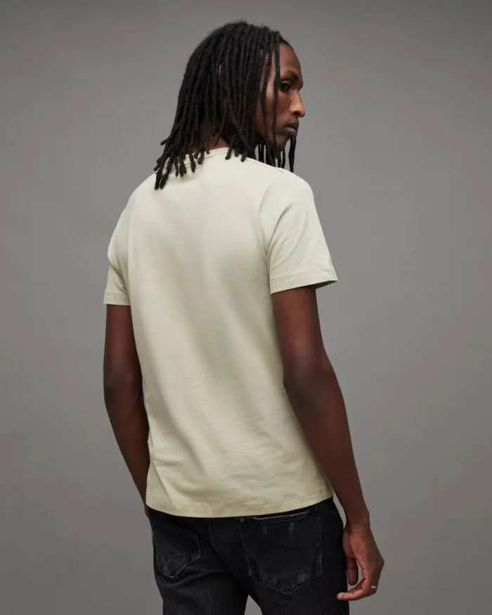 Brace Brushed Cotton Crew Neck TShirt Gravity Grey Men AllSaints TShirts