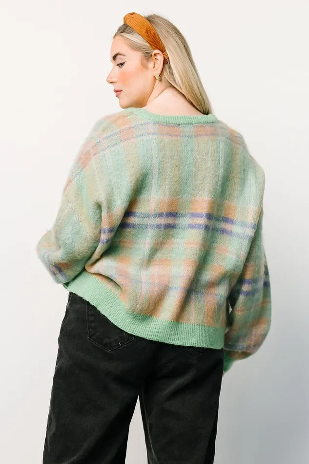 Brentridge Plaid Sweater Green Multi Women Baltic Born Sweaters