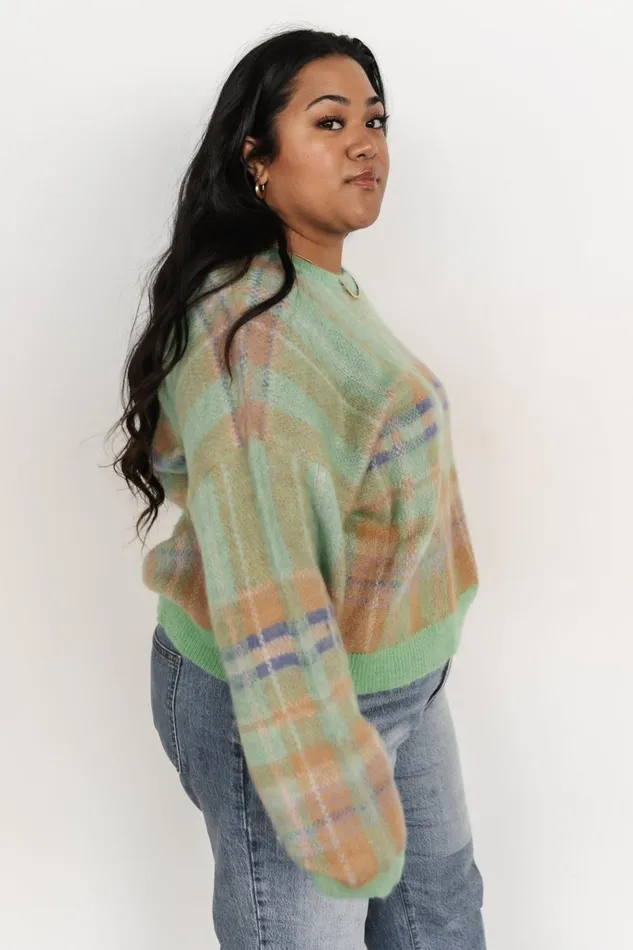 Brentridge Plaid Sweater Green Multi Women Baltic Born Sweaters