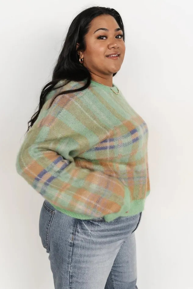 Brentridge Plaid Sweater Green Multi Women Baltic Born Sweaters