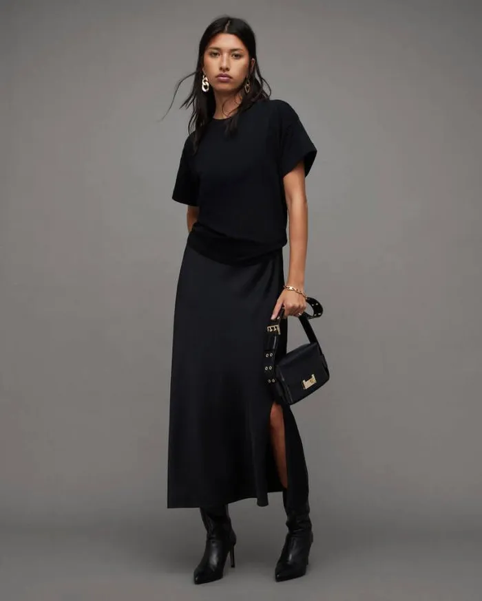 Briar Crew Neck Short Sleeve TShirt Black Women AllSaints TShirts