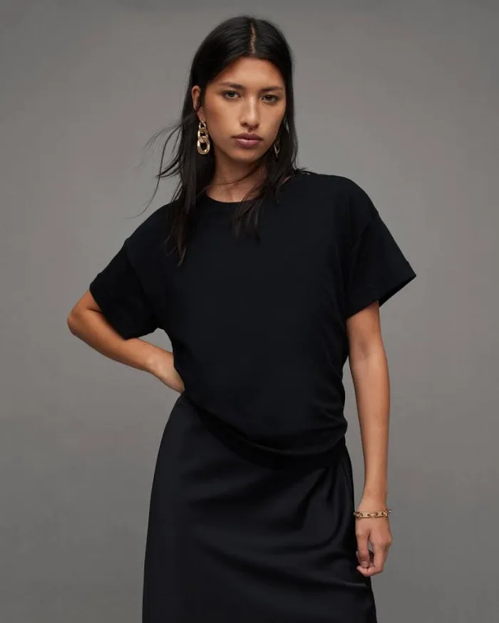 Briar Crew Neck Short Sleeve TShirt Black Women AllSaints TShirts