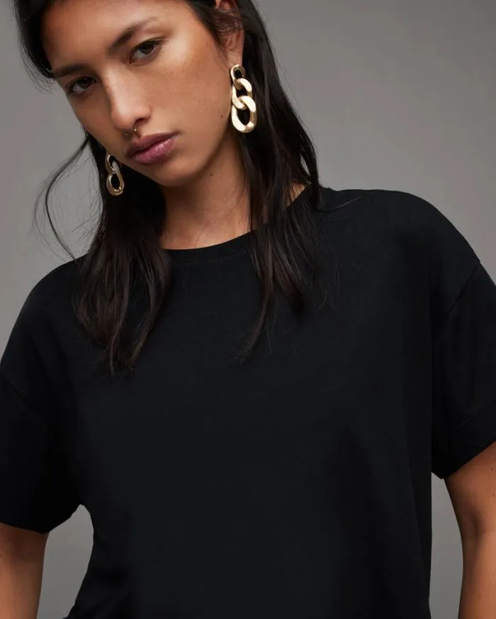 Briar Crew Neck Short Sleeve TShirt Black Women AllSaints TShirts