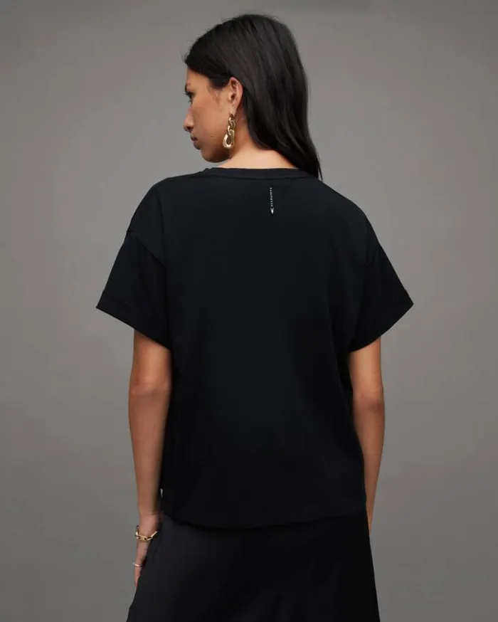 Briar Crew Neck Short Sleeve TShirt Black Women AllSaints TShirts