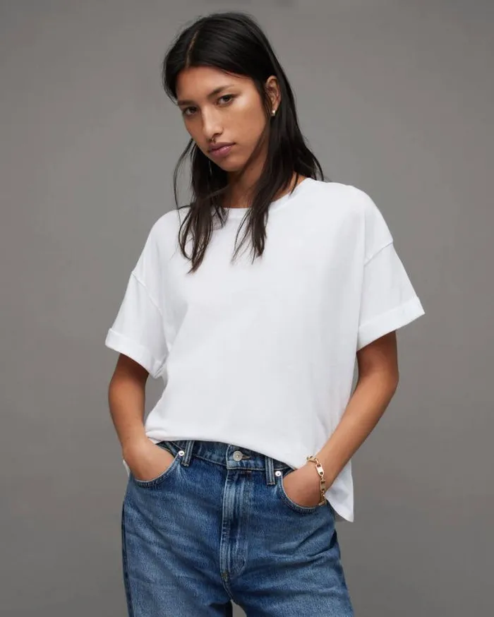Briar Crew Neck Short Sleeve TShirt White Women AllSaints TShirts