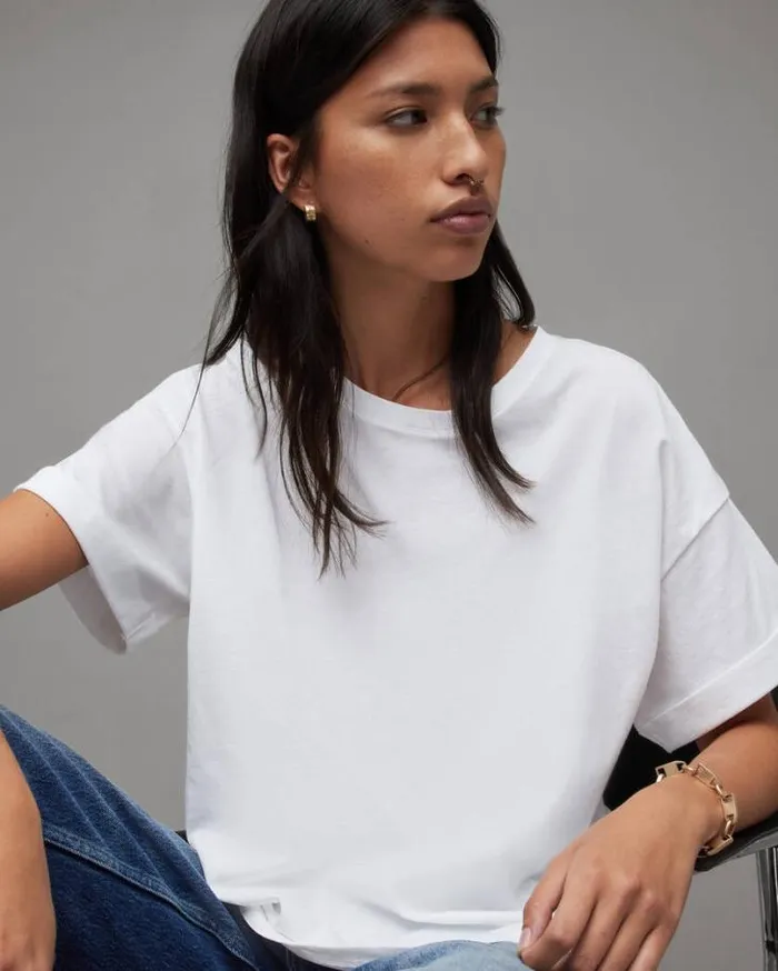 Briar Crew Neck Short Sleeve TShirt White Women AllSaints TShirts