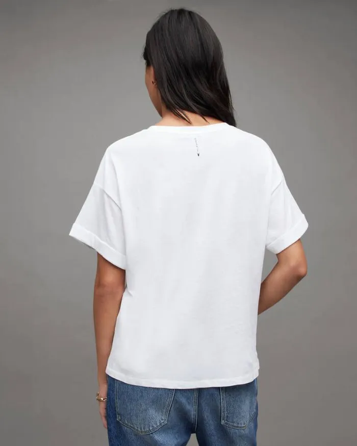 Briar Crew Neck Short Sleeve TShirt White Women AllSaints TShirts