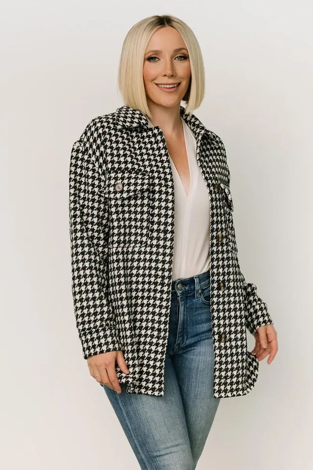 Bridger Houndstooth Jacket Dark Navy Ivory Women Baltic Born Outerwear