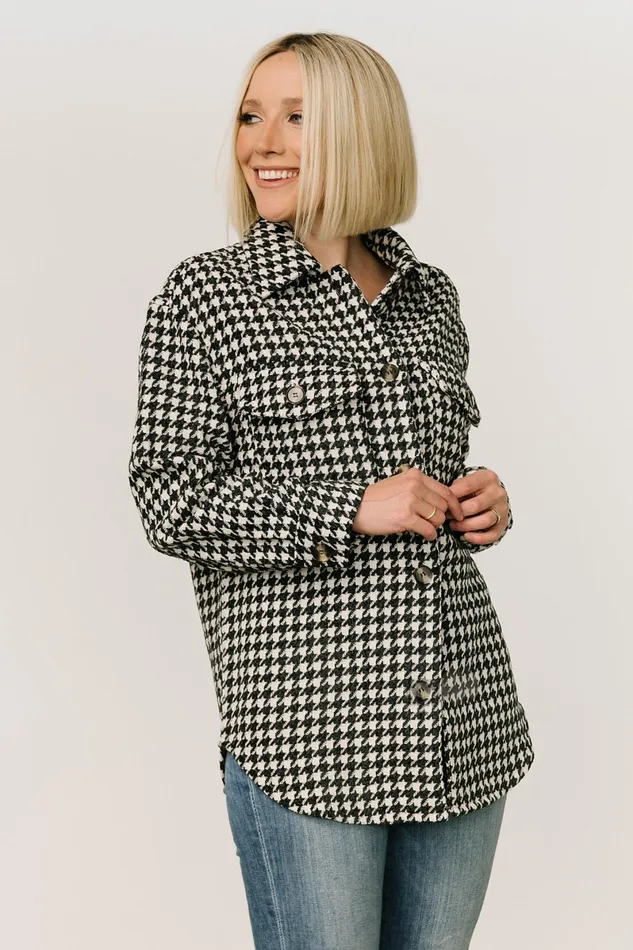 Bridger Houndstooth Jacket Dark Navy Ivory Women Baltic Born Outerwear Bridger Houndstooth Jacket Dark Navy Ivory Women Baltic Born Outerwear