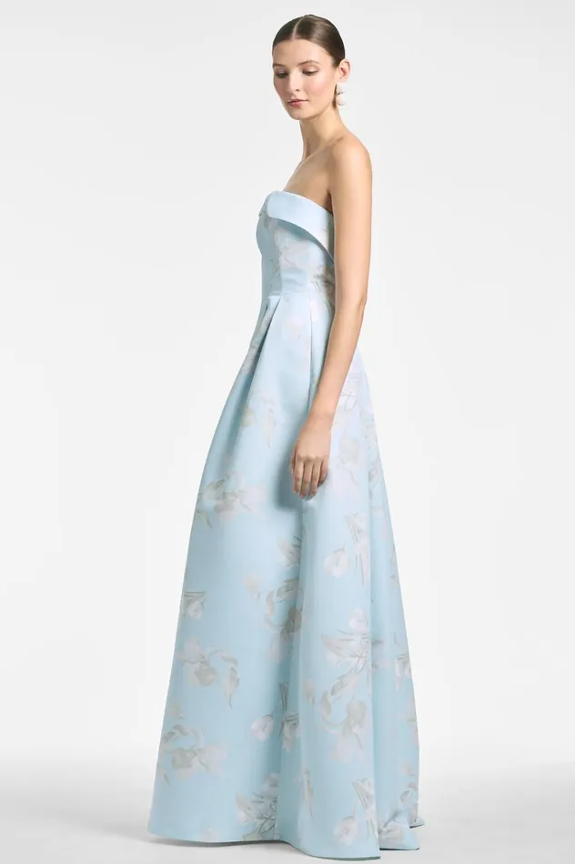 Brielle Gown 8211 Sky Venetia Petals Women Sachin and Babi Formal
