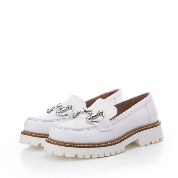 Brogues And Loafers Women Moda In Pelle Bsoleful BKeegan White Leather