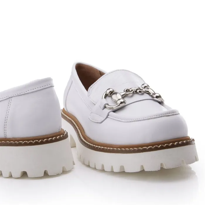 Brogues And Loafers Women Moda In Pelle Bsoleful BKeegan White Leather