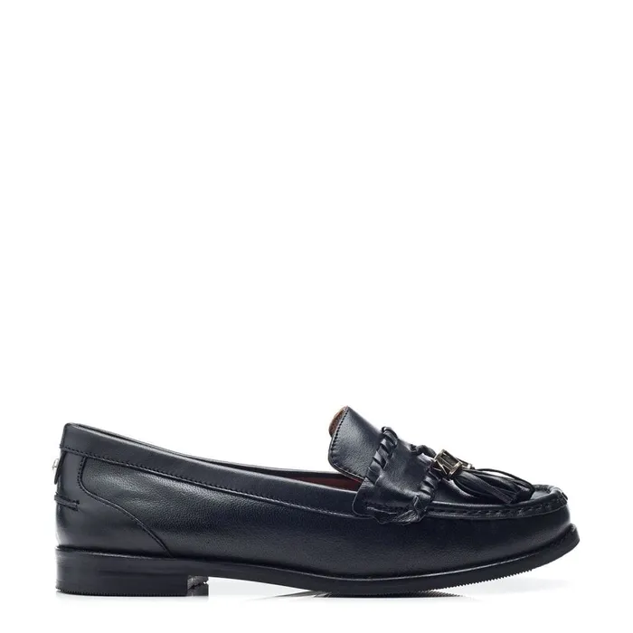 Brogues And Loafers Women Moda In Pelle Espelette Black Leather