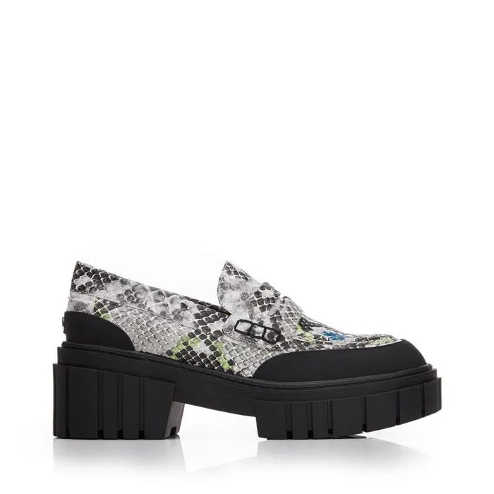 Brogues And Loafers Women Moda In Pelle M By Moda Entina Monochrome Snake Print