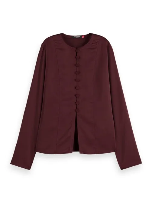 BUTTON DOWN CREPE SHIRT Soft Ice Women Scotch and Soda Blouses and Shirts