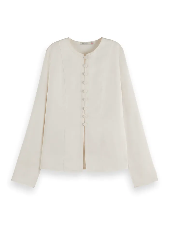 BUTTON DOWN CREPE SHIRT Soft Ice Women Scotch and Soda Blouses and Shirts