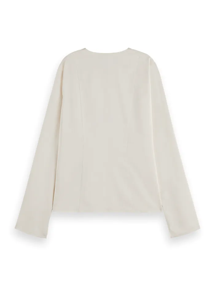 BUTTON DOWN CREPE SHIRT Soft Ice Women Scotch and Soda Blouses and Shirts