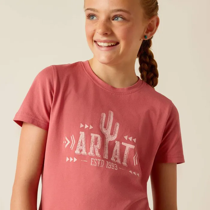 Cactus TShirt Slate Rose Kids Ariat TShirts and Polos Cactus TShirt Slate Rose Kids Ariat TShirts and Polos
