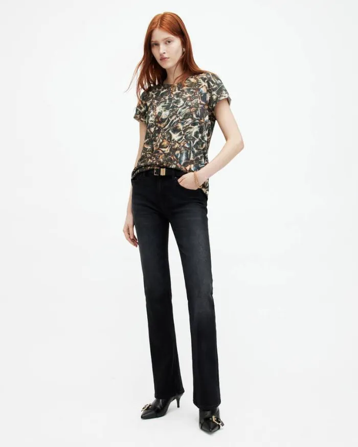 Caladesi Anna Crew Neck Printed TShirt Petrol Blue Women AllSaints TShirts
