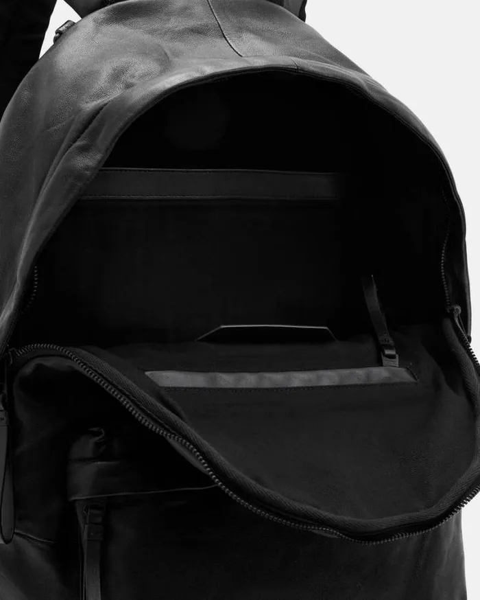 Carabiner Leather Backpack Black Men AllSaints Bags and Wallets