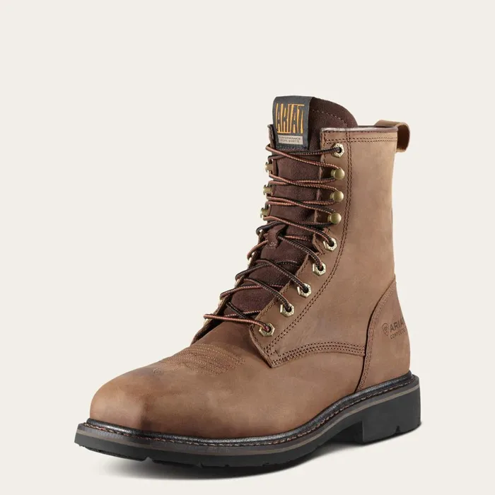 Cascade 8034 Wide Square Toe Steel Toe Work Boot Alamo Brown Men Ariat Work Boots