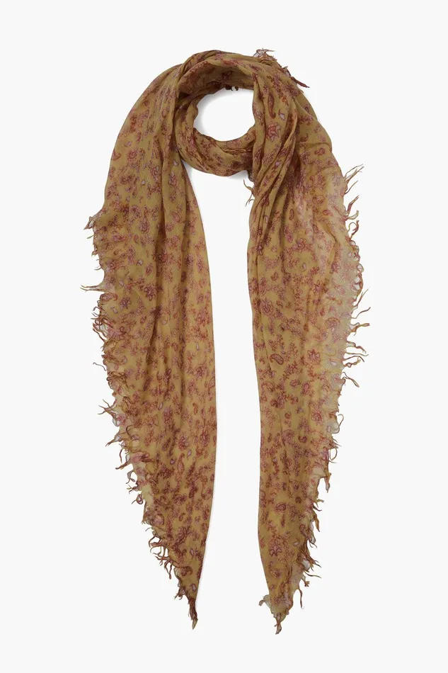 Cashmere And Silk Scarf Chai Tea Paisley Women Chan Luu Scarves