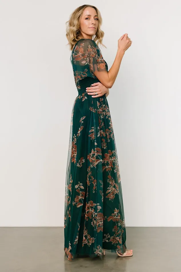Cassandra Tulle Maxi Dress Green Bronze Floral Women Baltic Born Tulle Styles Cassandra Tulle Maxi Dress Green Bronze Floral Women Baltic Born Tulle Styles