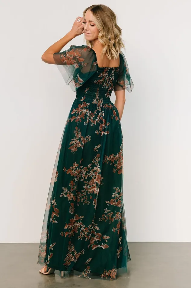 Cassandra Tulle Maxi Dress Green Bronze Floral Women Baltic Born Tulle Styles Cassandra Tulle Maxi Dress Green Bronze Floral Women Baltic Born Tulle Styles