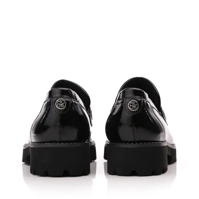 Casual Shoes Women Moda In Pelle Calfie Black Patent Leather