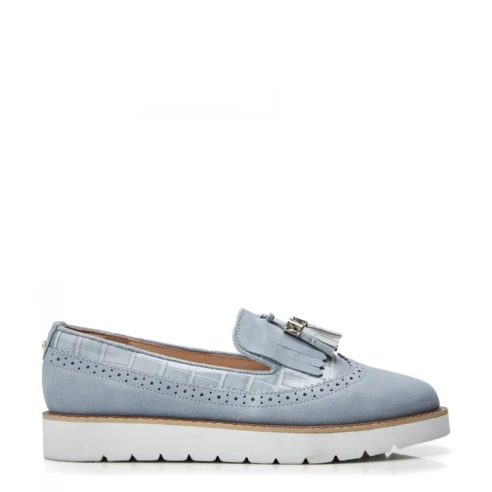 Casual Shoes Women Moda In Pelle Eilani Light Blue Suede