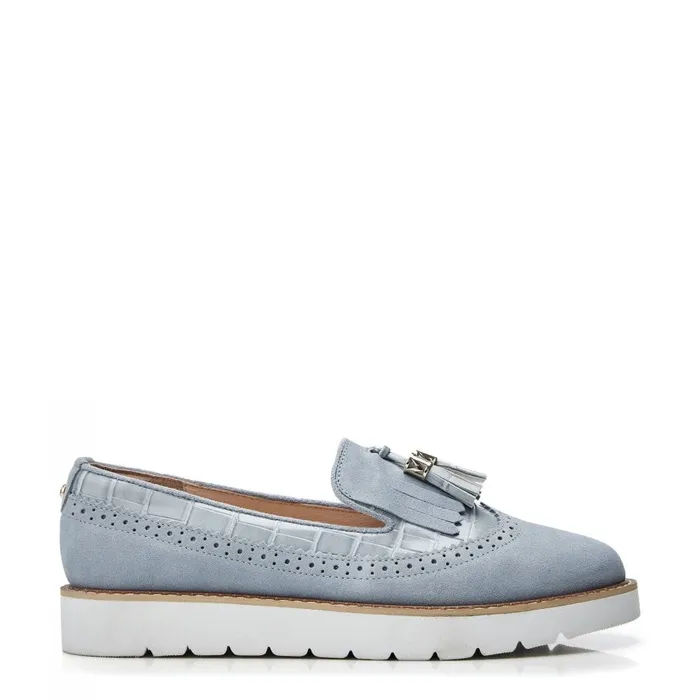 Casual Shoes Women Moda In Pelle Eilani Light Blue Suede